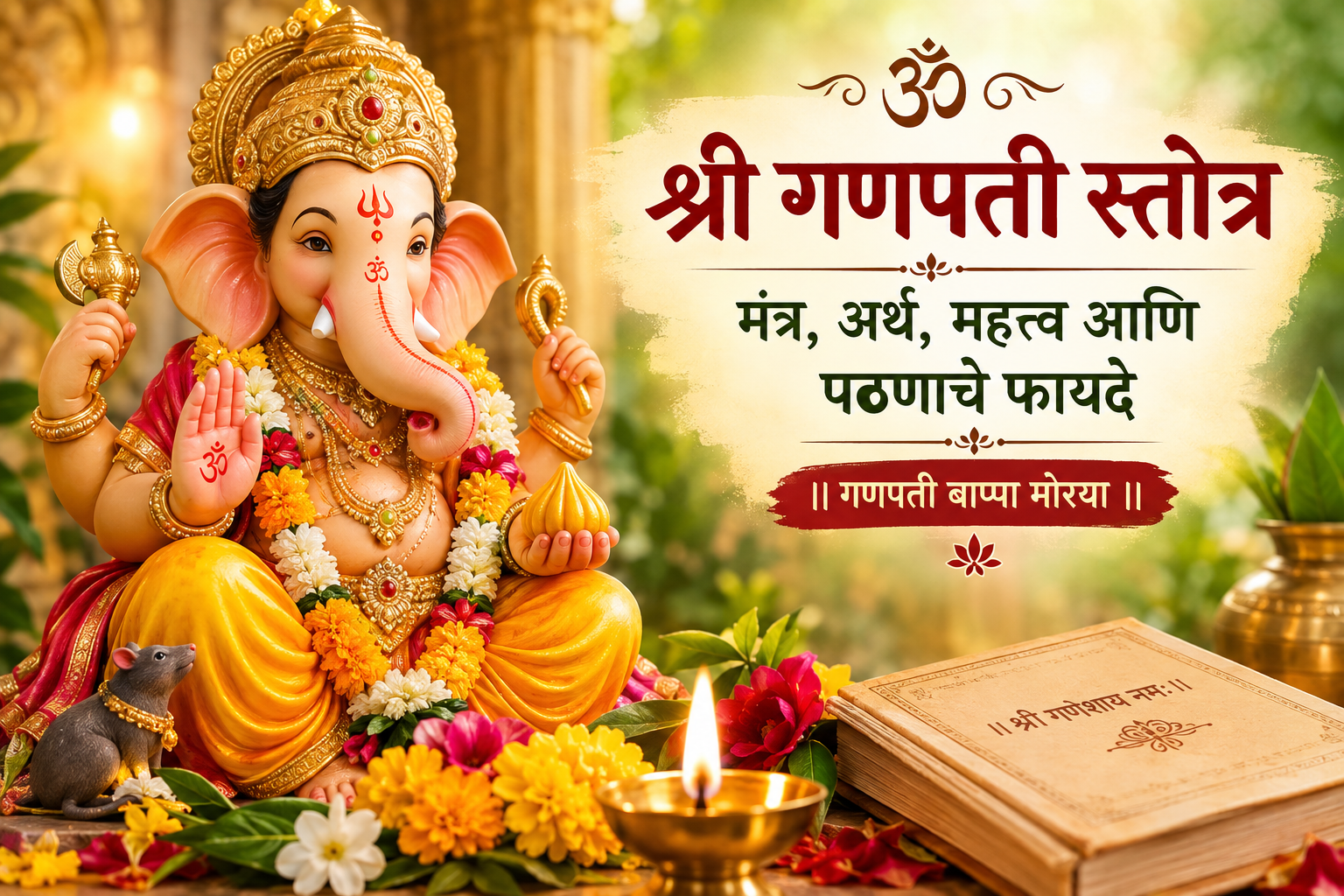 🌺 श्री गणपती स्तोत्र: मंत्र, अर्थ, महत्त्व आणि पठणाचे फायदे 🌺