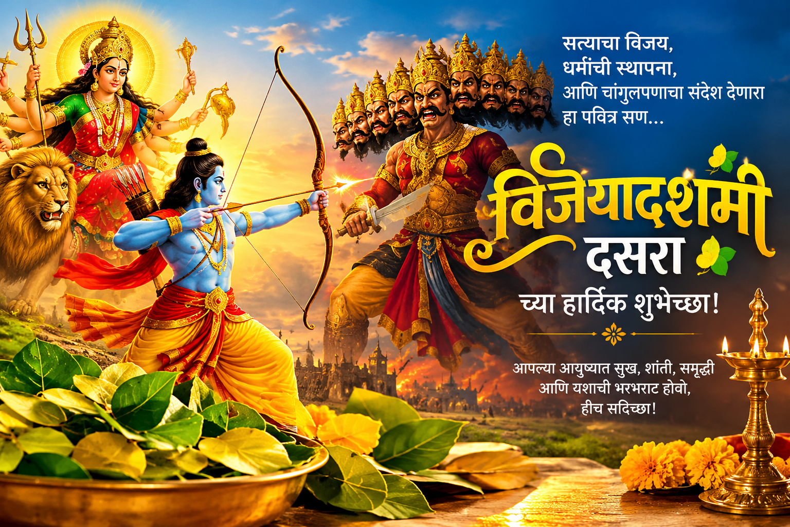 विजयादशमी (दसरा) 2026 – महत्त्व, इतिहास, पूजा विधी आणि सण साजरा करण्याची परंपरा मराठी इंग्लिश मध्ये