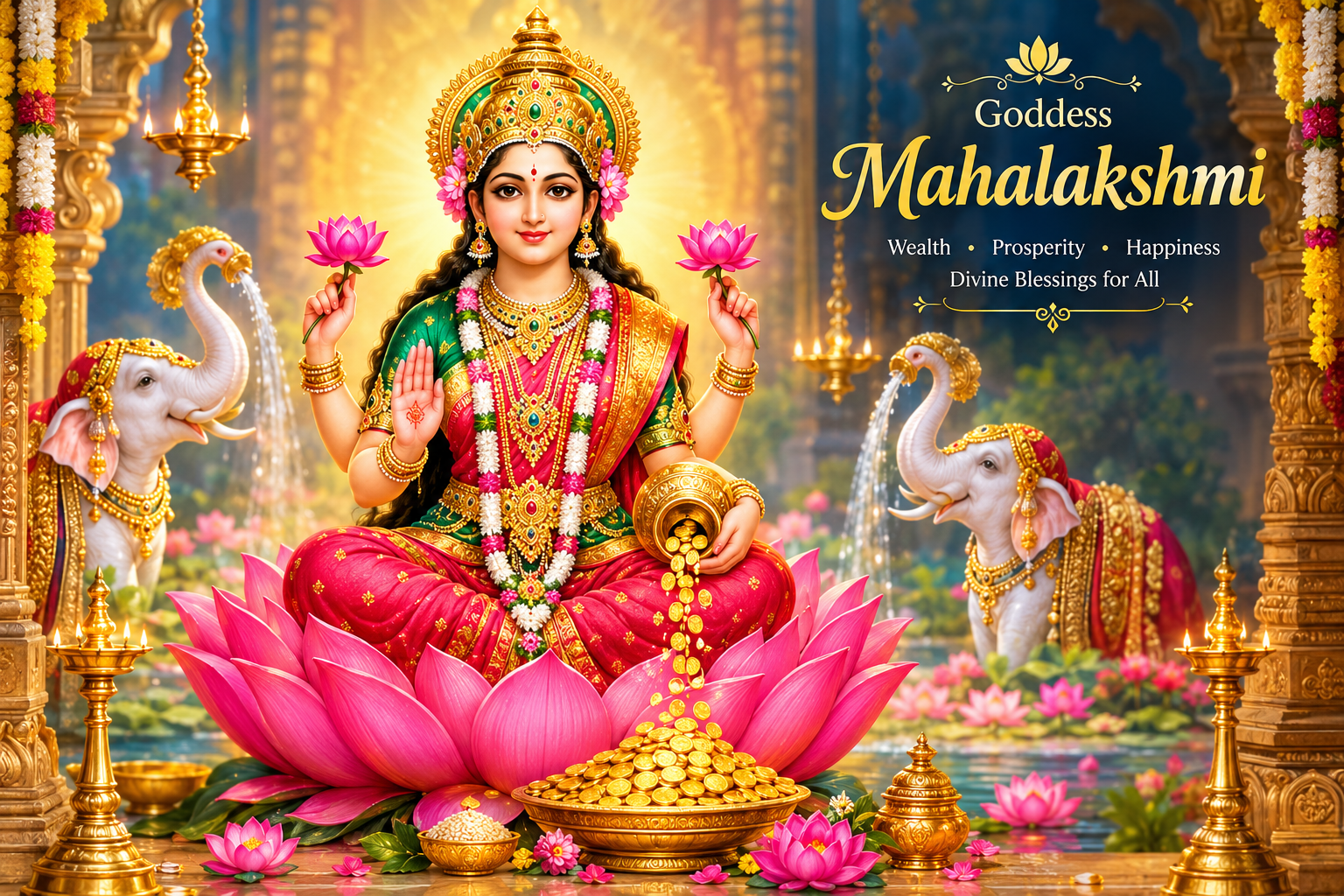 Goddess Mahalakshmi: The Divine Goddess of Wealth, Prosperity, and Happiness