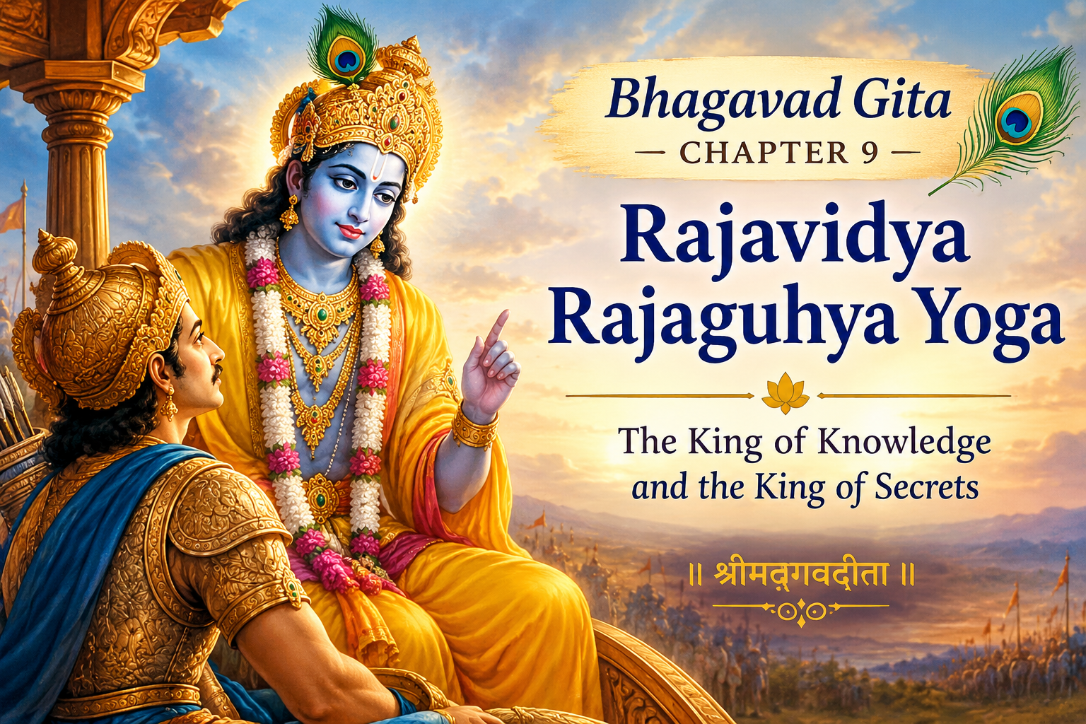 📖भगवद्गीताअध्याय : ९Rajavidya Rajaguhya Yoga – The Yoga of the King of Knowledge and the King of Secrets( राजविद्याराजगुह्ययोग)
