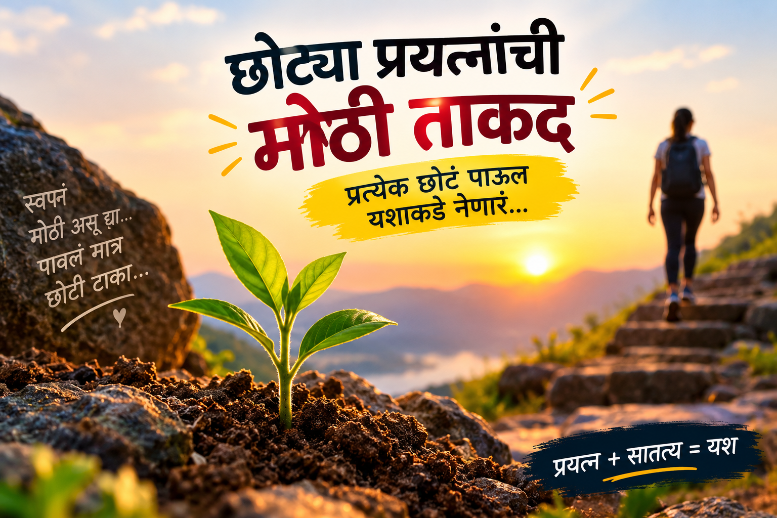 छोट्या प्रयत्नांची मोठी ताकद – प्रत्येक छोटं पाऊल यशाकडे नेणारं