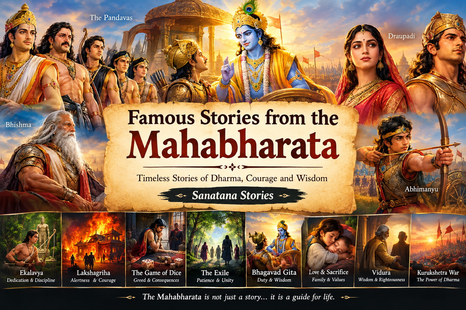 Famous Stories from the Mahabharata: Timeless Stories of Dharma, Courage and Wisdom