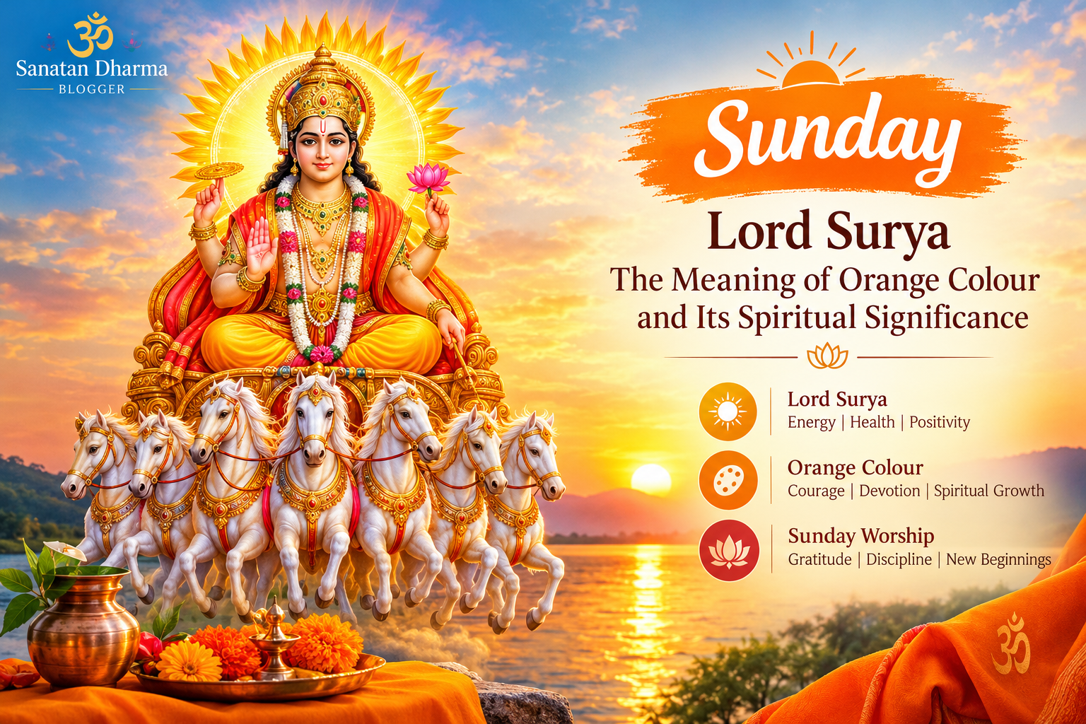 Day : Sunday – Lord Surya, the Meaning of Orange Colour and Its Spiritual Significance
