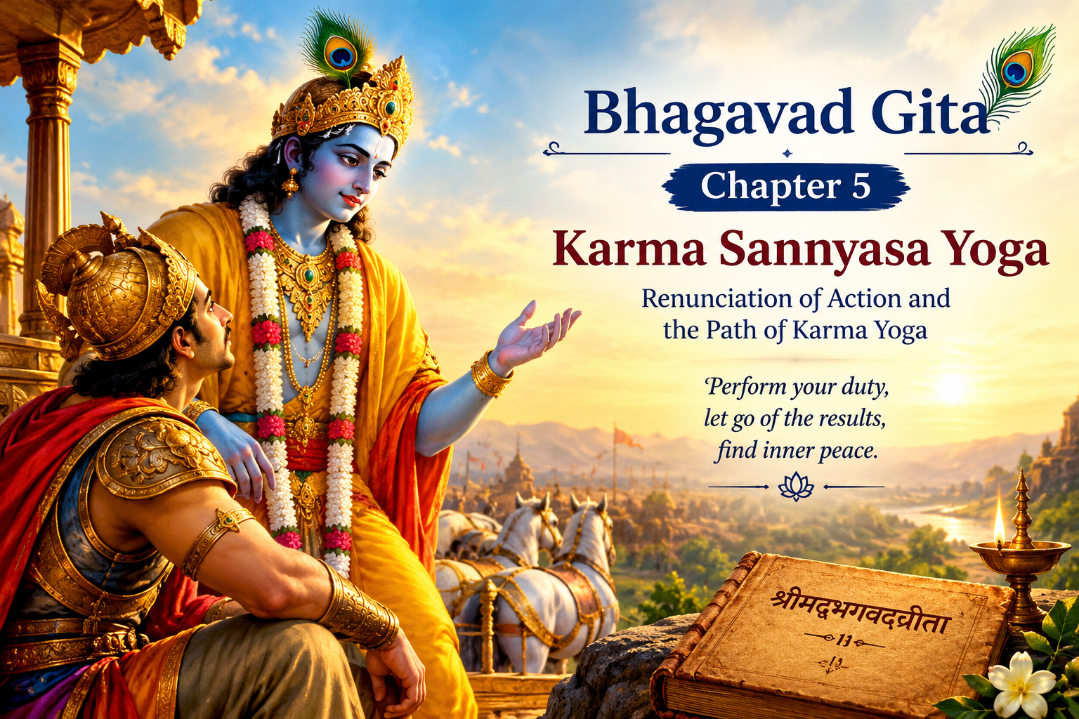 📖भगवद्गीताअध्याय: ५ — कर्मसंन्यासयोग(Karma Sannyasa Yoga – Renunciation of Action and the Path of Karma Yoga)