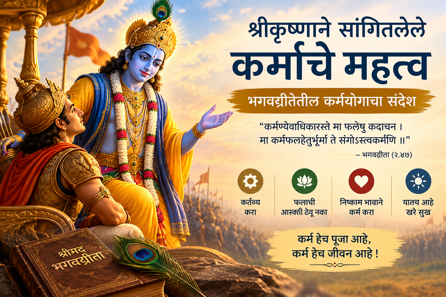 श्रीकृष्णाने सांगितलेले कर्माचे महत्त्व – भगवद्गीतेतील कर्मयोगाचा संदेश