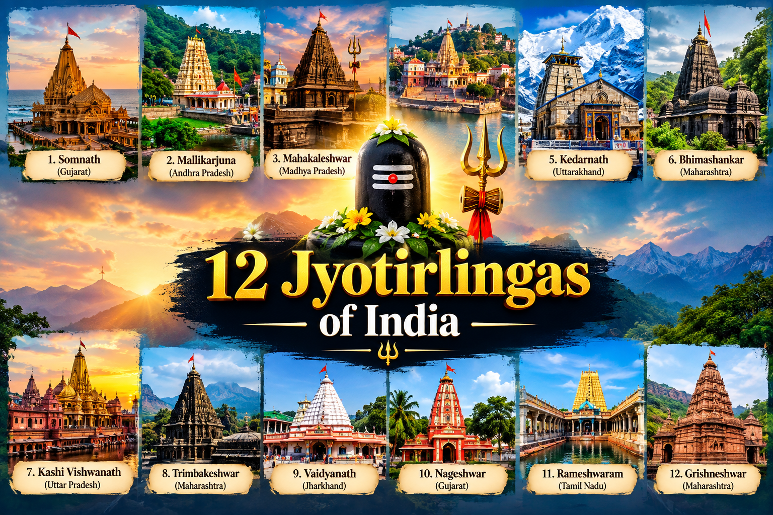 12 Jyotirlingas in India – Complete Information About the Sacred Jyotirlingas