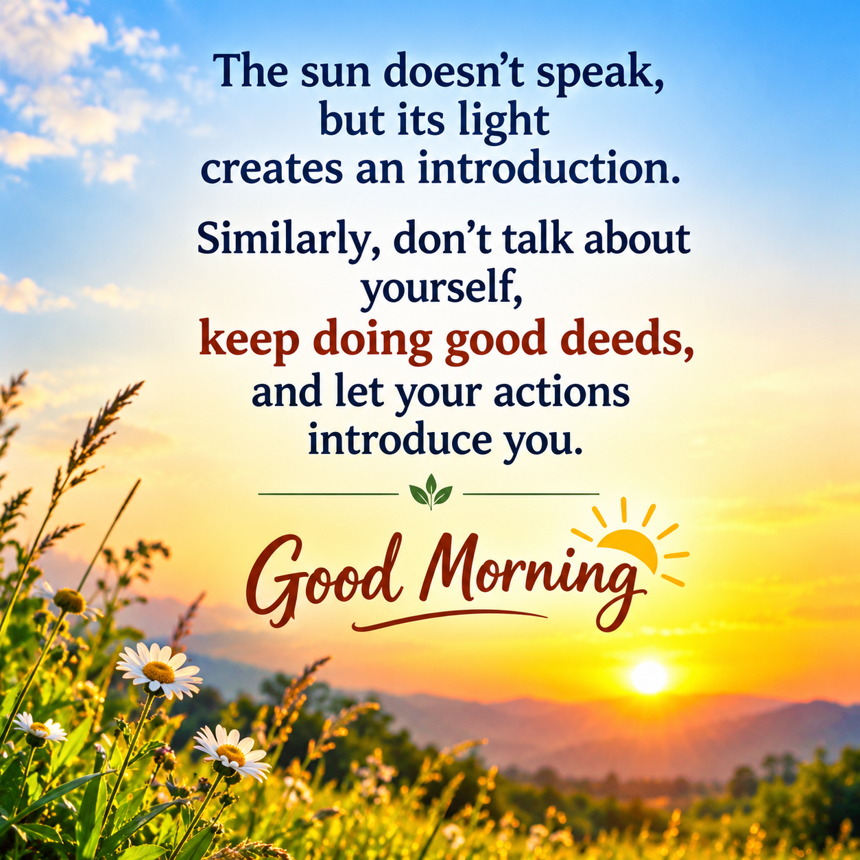 Let your actions speak louder than your words. ✨ Good Morning! 🌞
