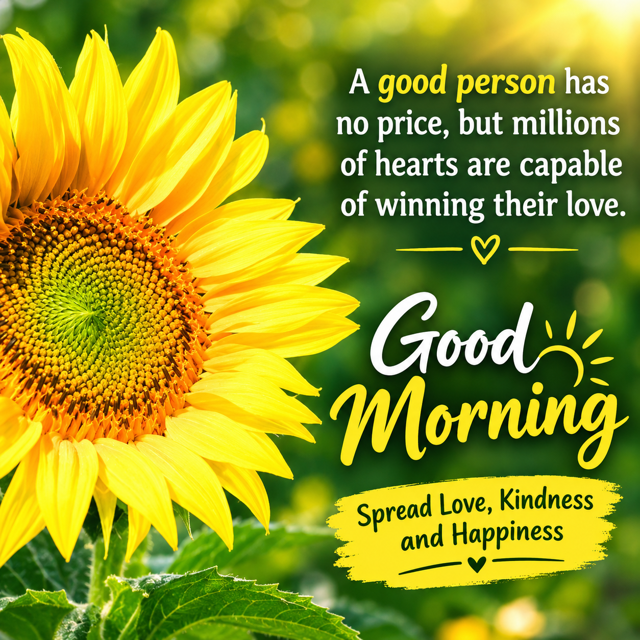 🌻 Good Morning! Spread love, kindness, and happiness wherever you go. 💛✨