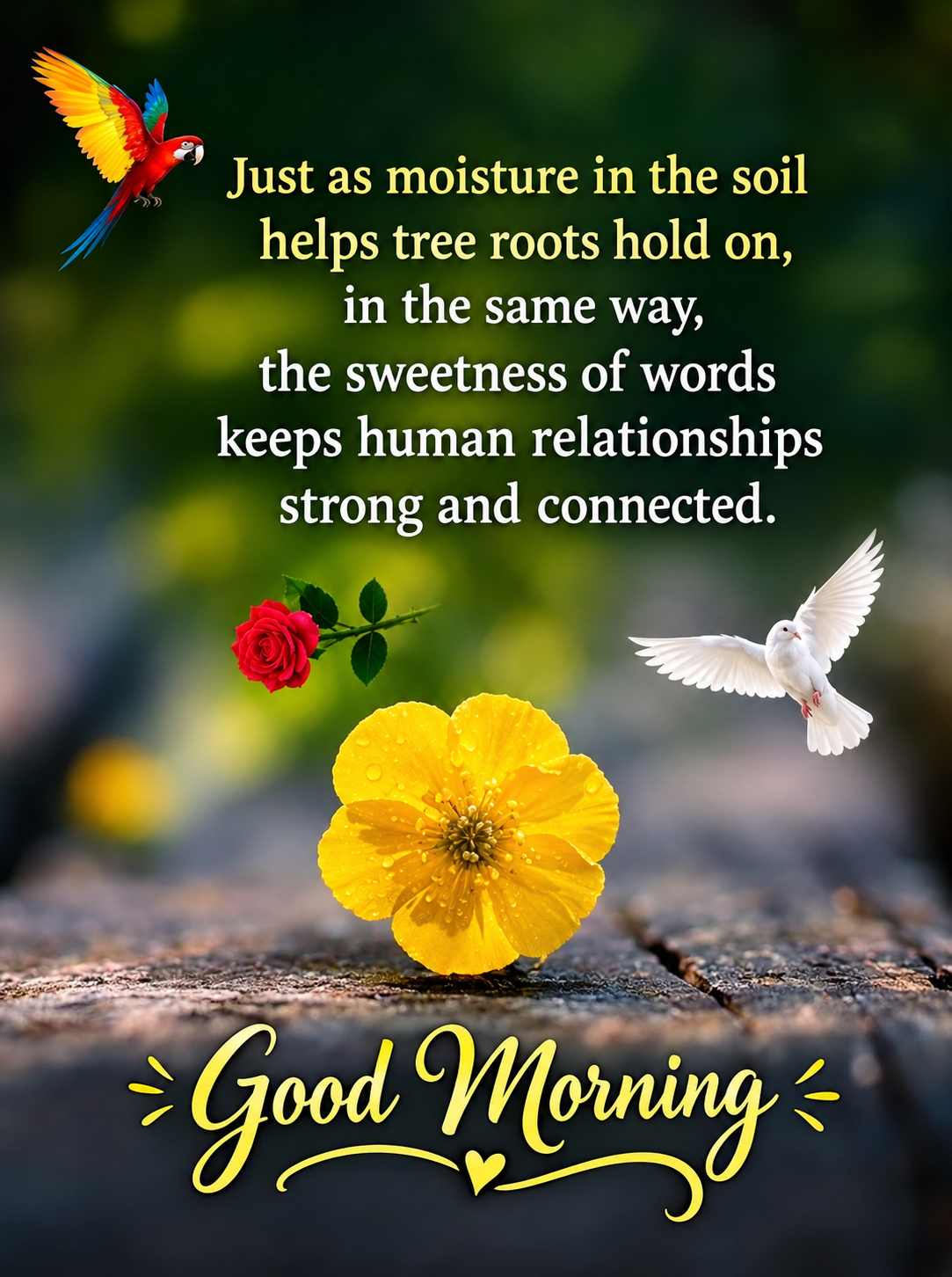 Sweet words nurture relationships. ❤️🌹 Good Morning! ☀️✨